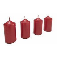 Adventní svíčky červená metalická 4,5 x 8 cm