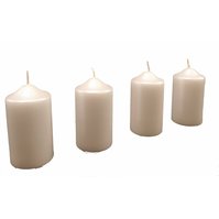 Adventní svíčky bílá metalická 4,5 x 8 cm